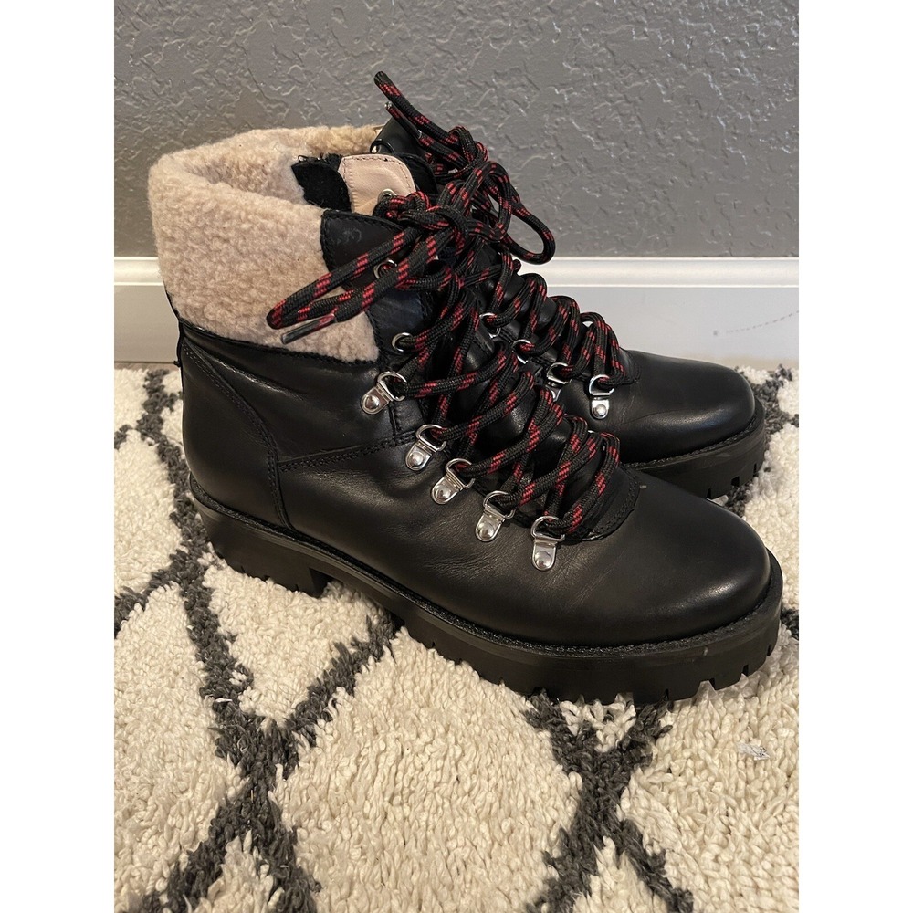 Steve Madden Broadway Faux Fur Trim Hiking Boots Size 10 Worn Once